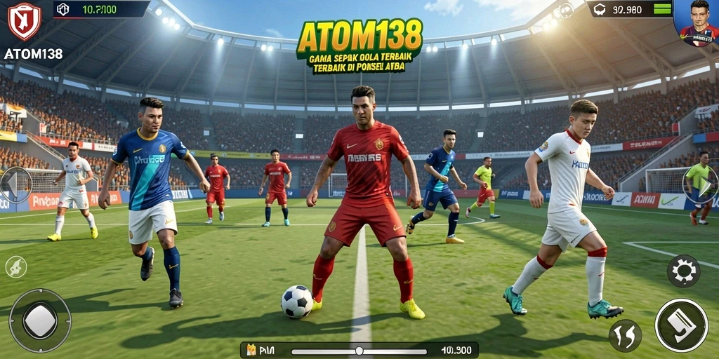 Tampilan menarik gameplay sepak bola di ATOM138.