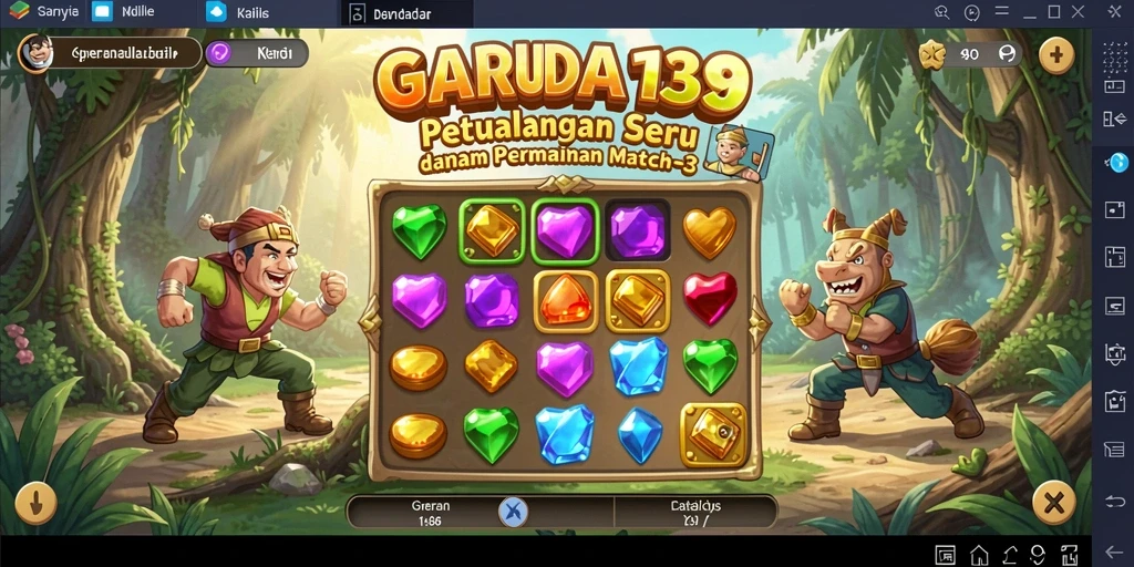 Tampilan menarik dari gameplay <strong>Match-3</strong> di GARUDA138.
