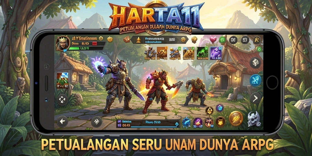 Tampilan gameplay HARTA11 dengan aksi mendebarkan dan grafis yang menawan.
