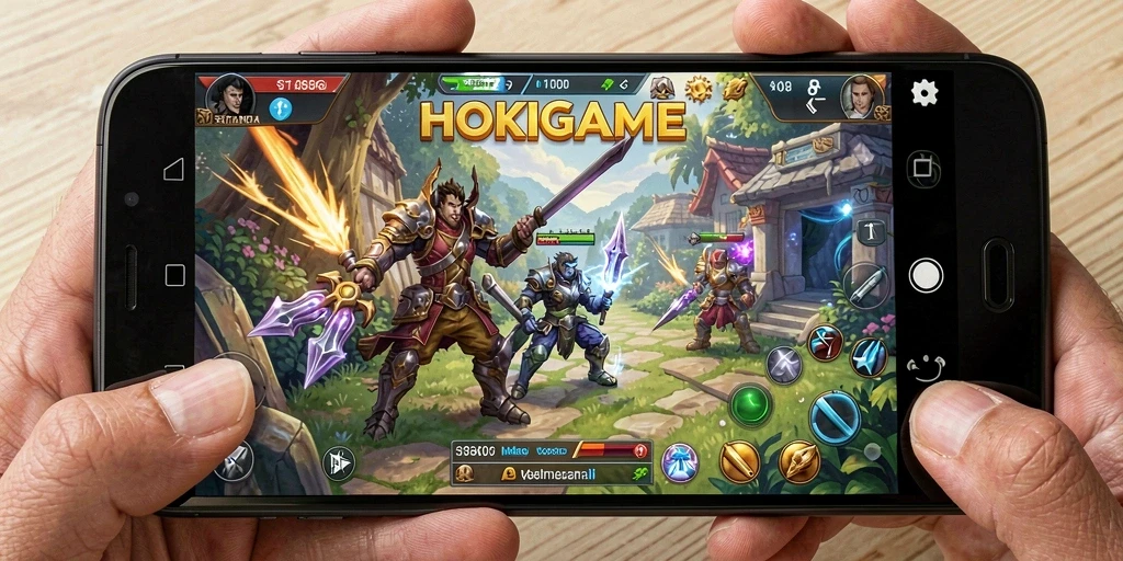 Gameplay HOKIGAME yang intens dan memukau.