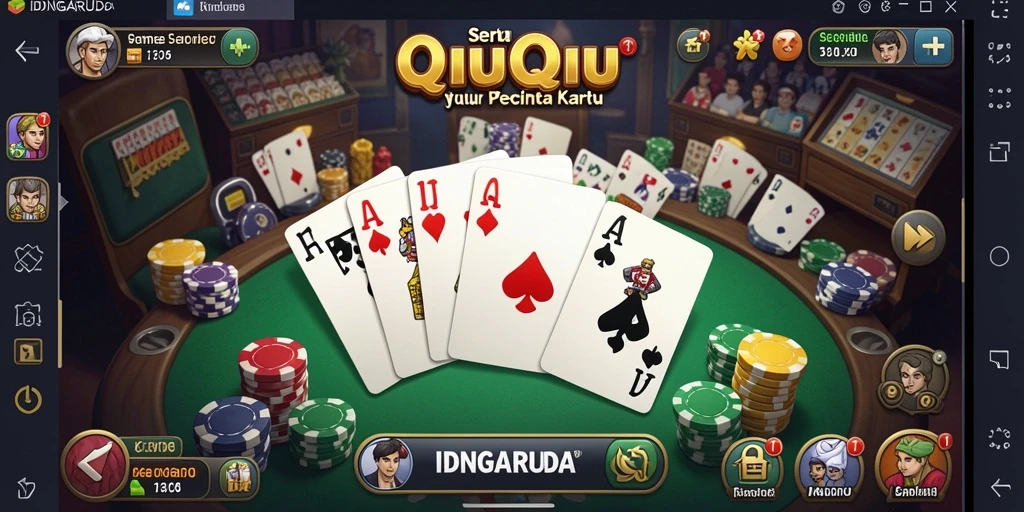 Screenshot <strong>IDNGARUDA</strong> menunjukkan gameplay QiuQiu yang seru dan kompetitif.
