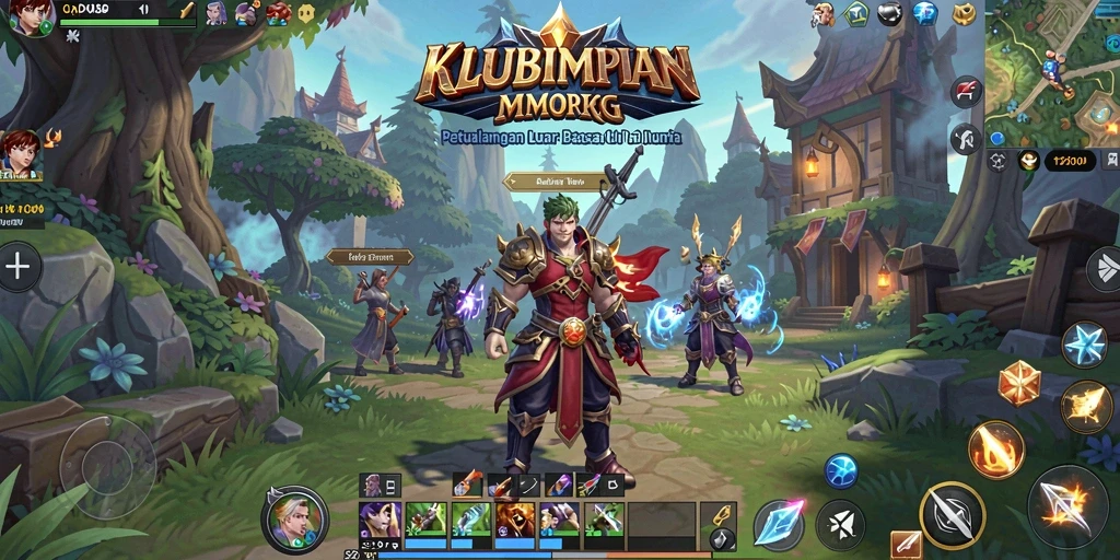 Screenshot KLUBIMPIAN menunjukkan aksi seru dalam pertempuran MMORPG.