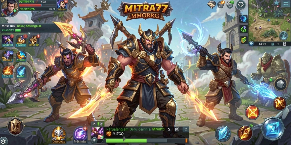 Screenshot MITRA77 menampilkan aksi seru dalam permainan MMORPG.