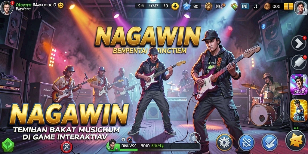 Tampilan gameplay NAGAWIN yang penuh warna dan interaktif.