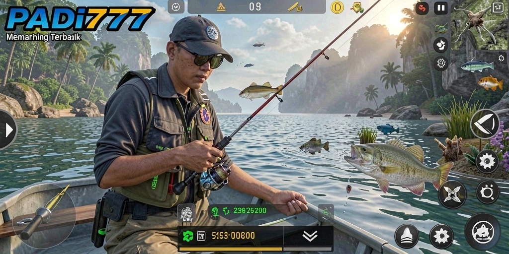Tampilan gameplay PADI777 yang menarik dan seru saat memancing.