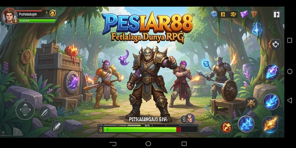 Tangkapan layar PESIAR88 yang menampilkan aksi pertempuran di dunia RPG.