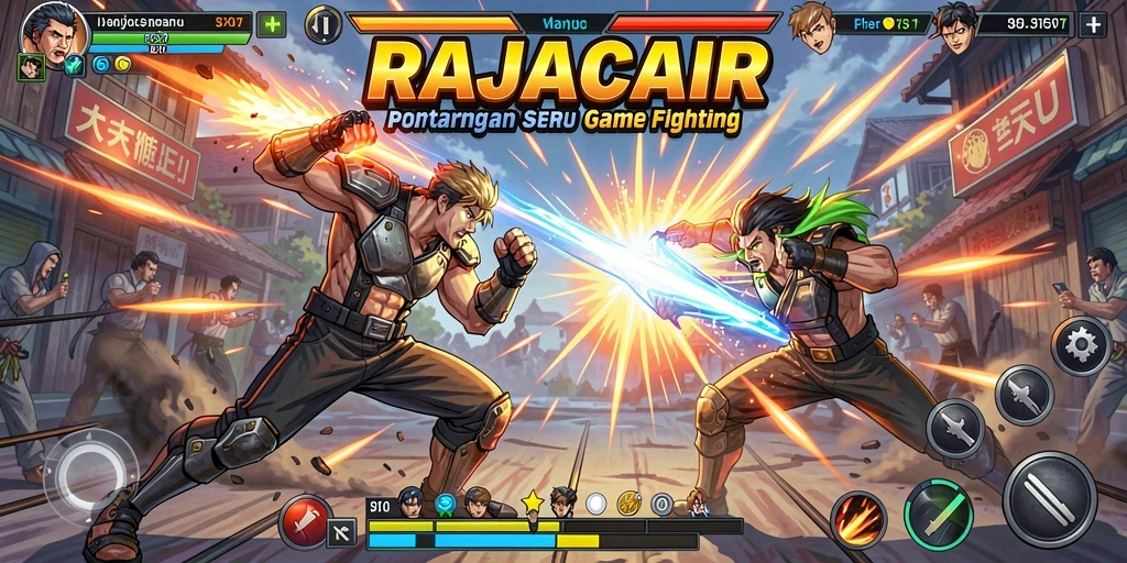 Tangkapan layar menunjukkan aksi pertarungan di RAJACAIR dengan karakter istimewa.