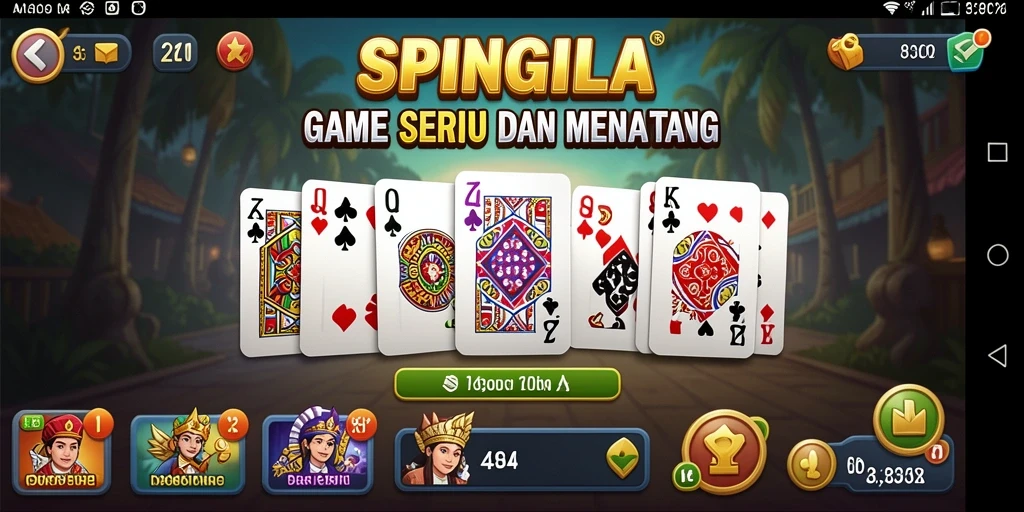 Screenshot SPINGILA menampilkan aksi seru dalam permainan Domino.